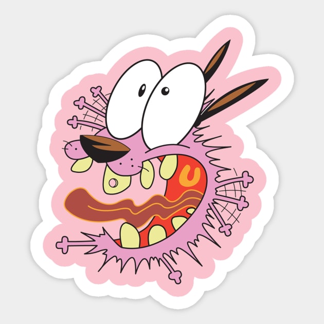 Courage - the courdly Dog Sticker by Invisibleman17